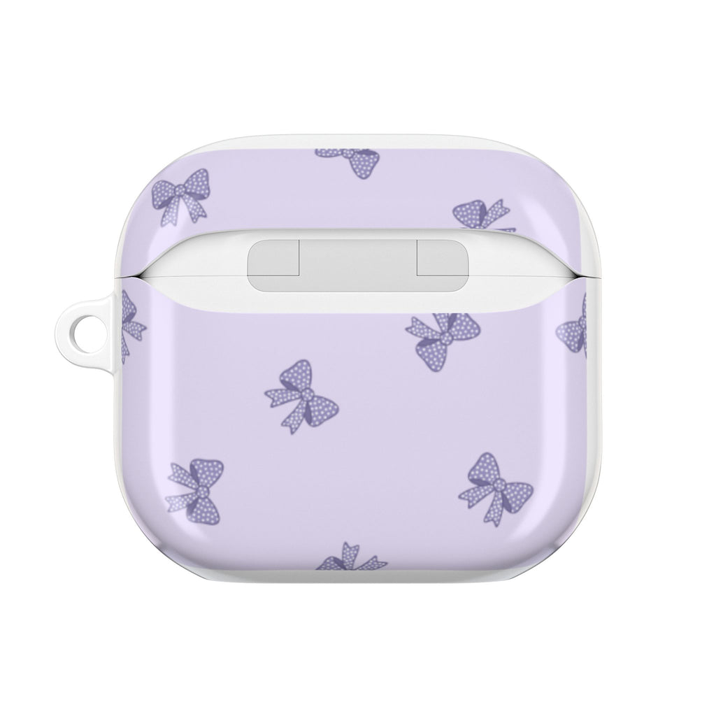 Bow Pattern AirPod Case — Pastel Purple Protective Cover