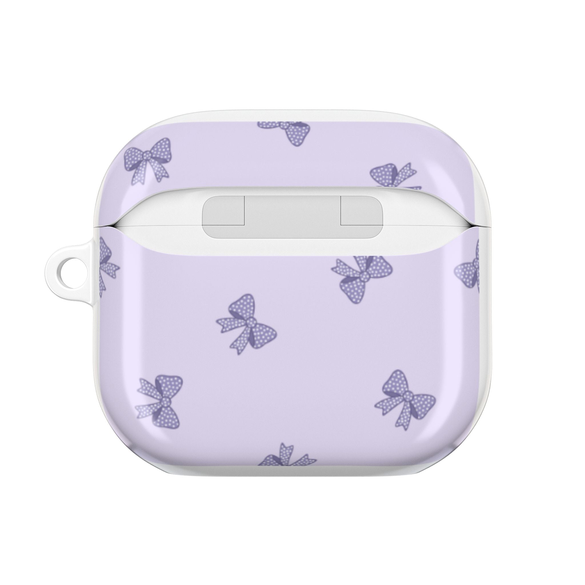 Bow Pattern AirPod Case — Pastel Purple Protective Cover
