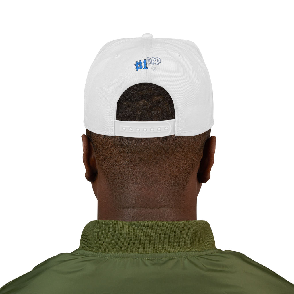 #1 Dad Embroidered Snapback Hat — Blue Accent Father’s Day Cap