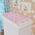 Pink Ribbon Bow Baby Changing Pad Cover — Soft Floral Nursery Accessory