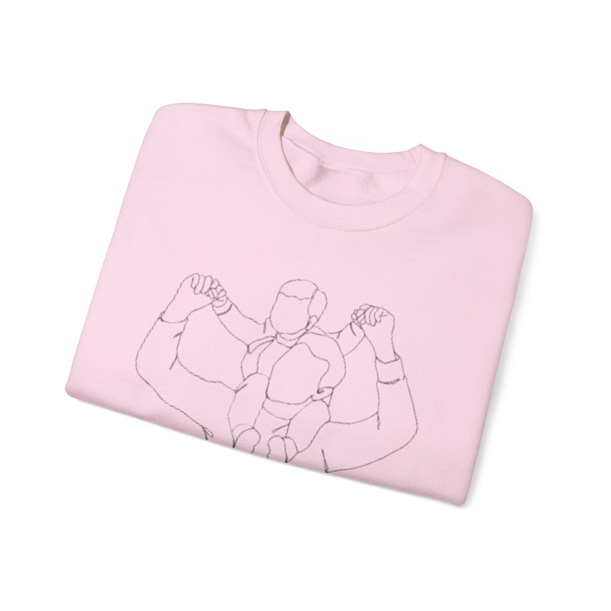 Minimal Line Art Crewneck Sweatshirt — Couple Holding Hands Sketch