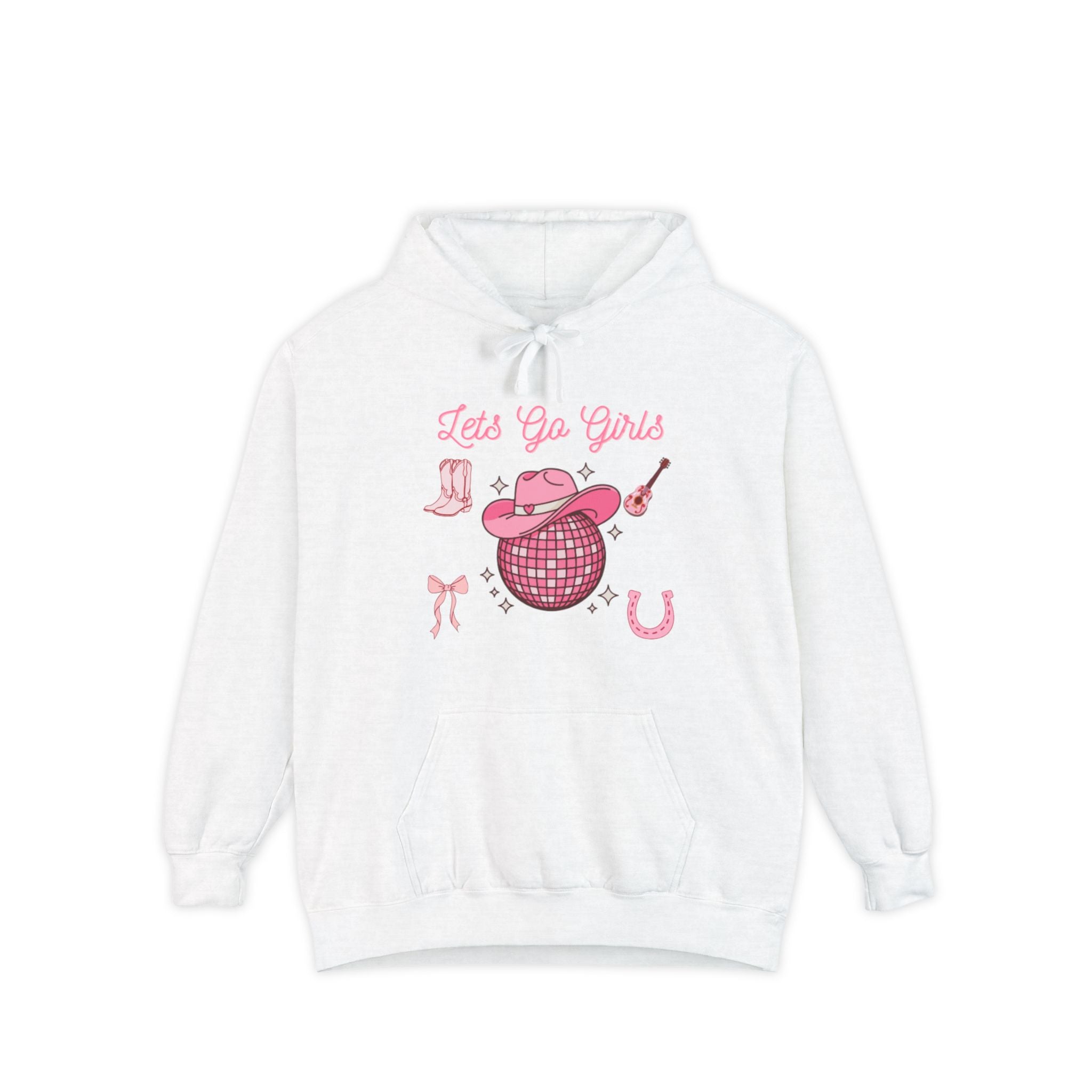 Let’s Go Cowgirls Hoodie — Pink Western Rodeo Graphic