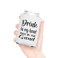 Drink in My Hand, Toes in the Sand Can Cooler — Beach Vacation Beverage Koozie