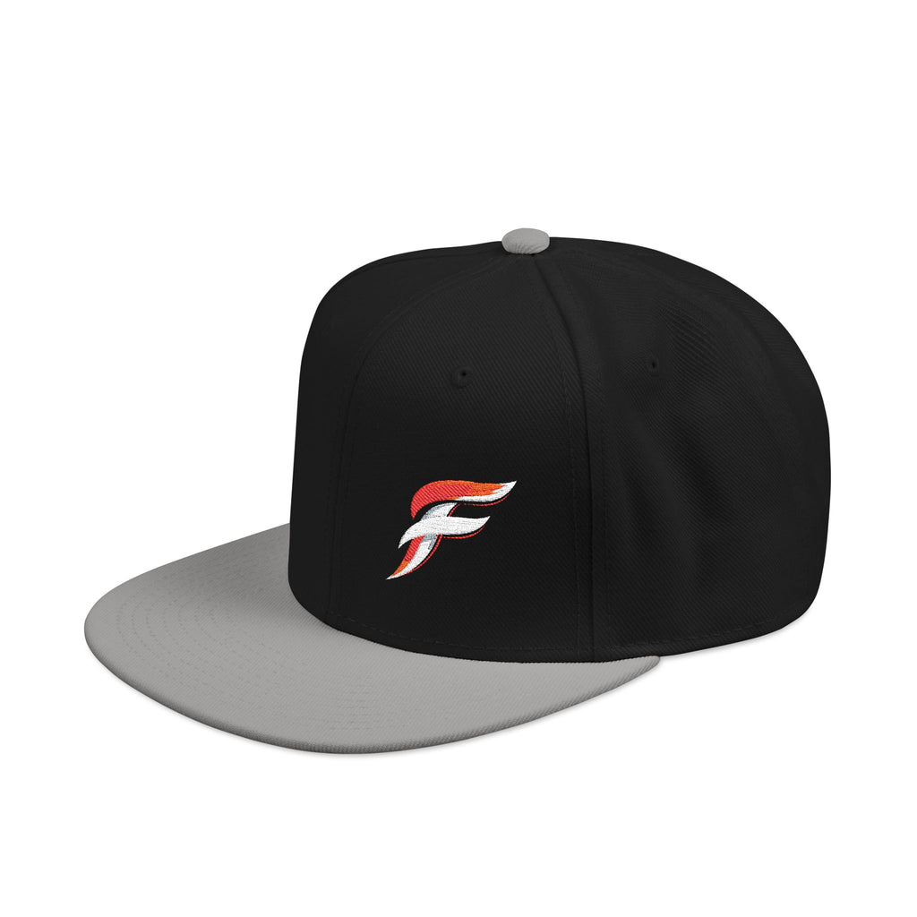 Embroidered 'F' Snapback Hat Lightweight Flat-Brim Cap