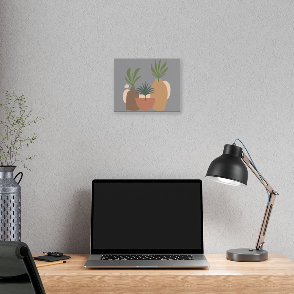 Minimalist Potted Plants Canvas Print — Neutral Boho Wall Art