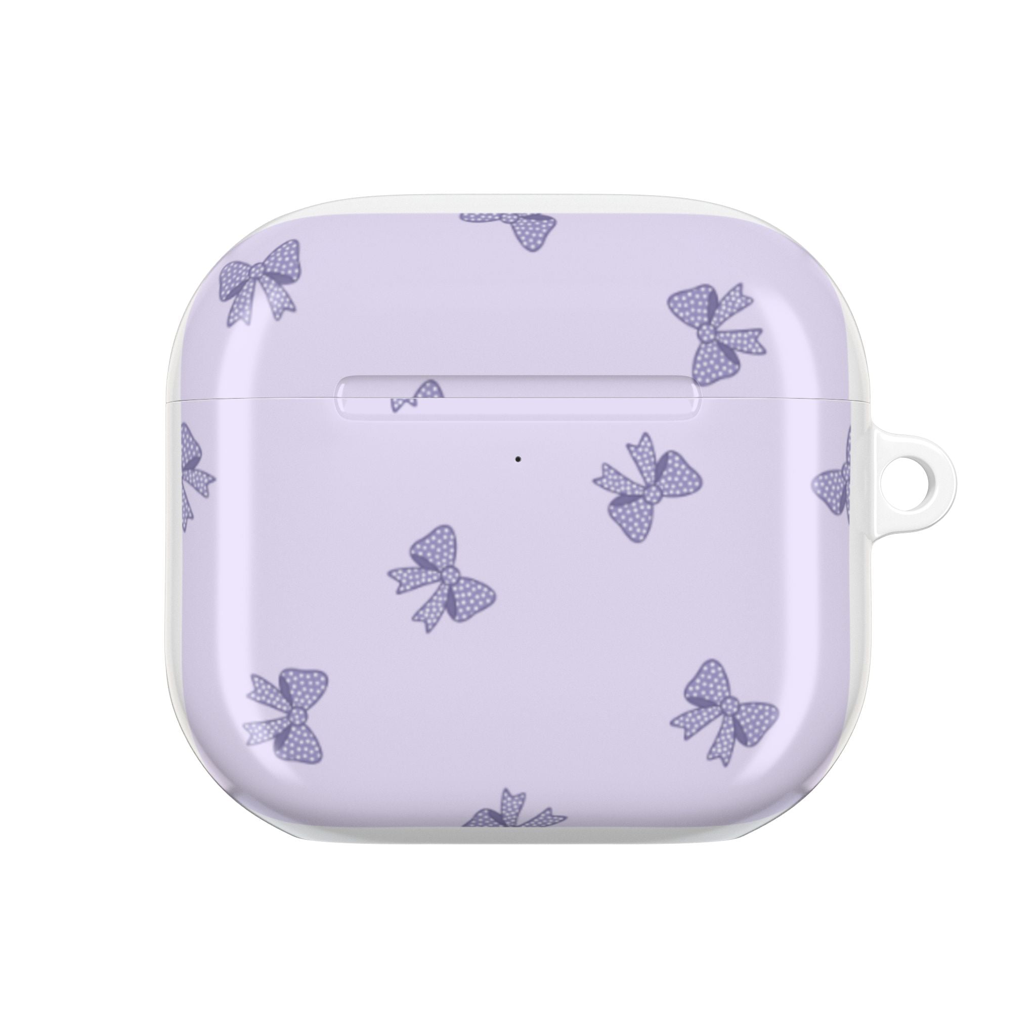 Bow Pattern AirPod Case — Pastel Purple Protective Cover