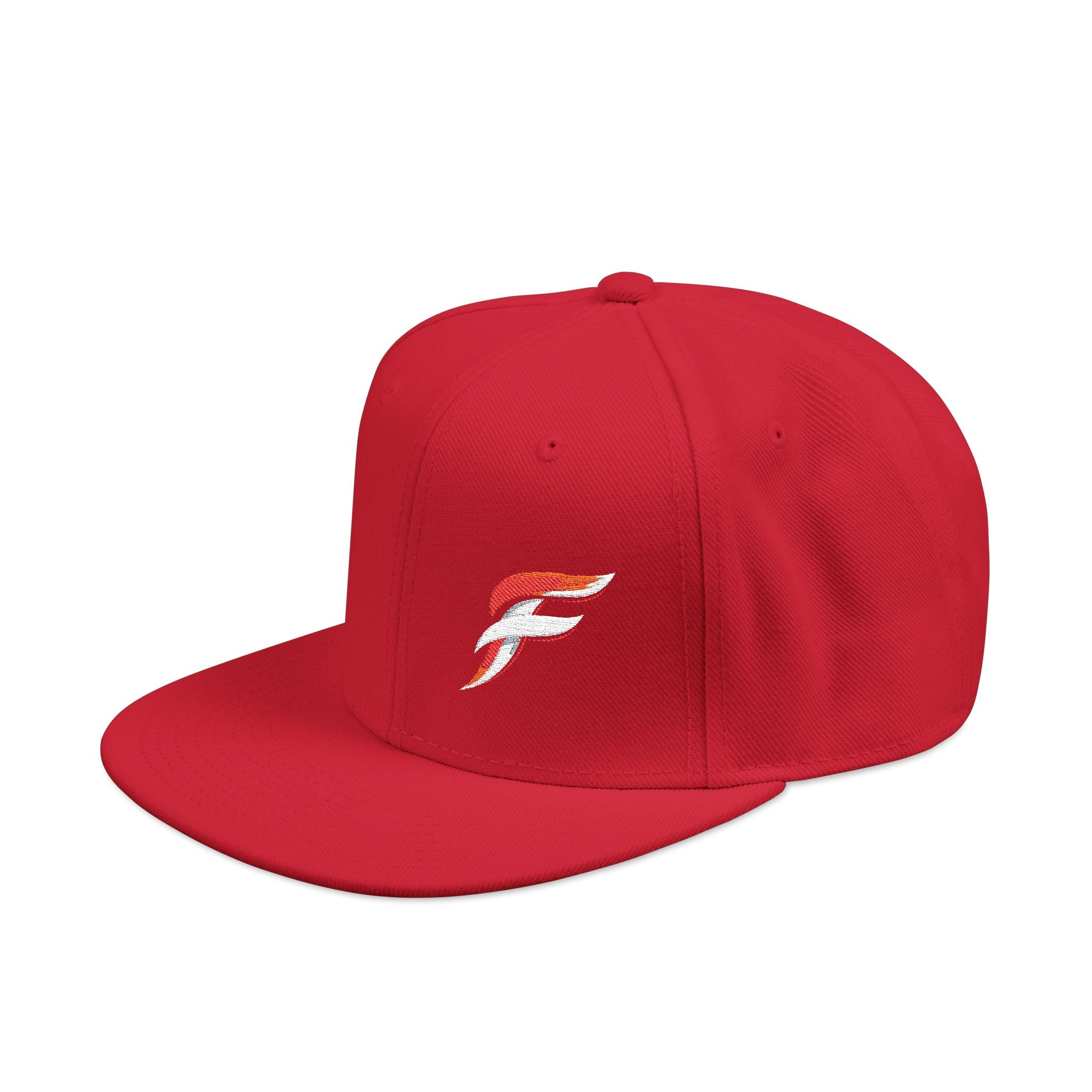 Embroidered 'F' Snapback Hat Lightweight Flat-Brim Cap