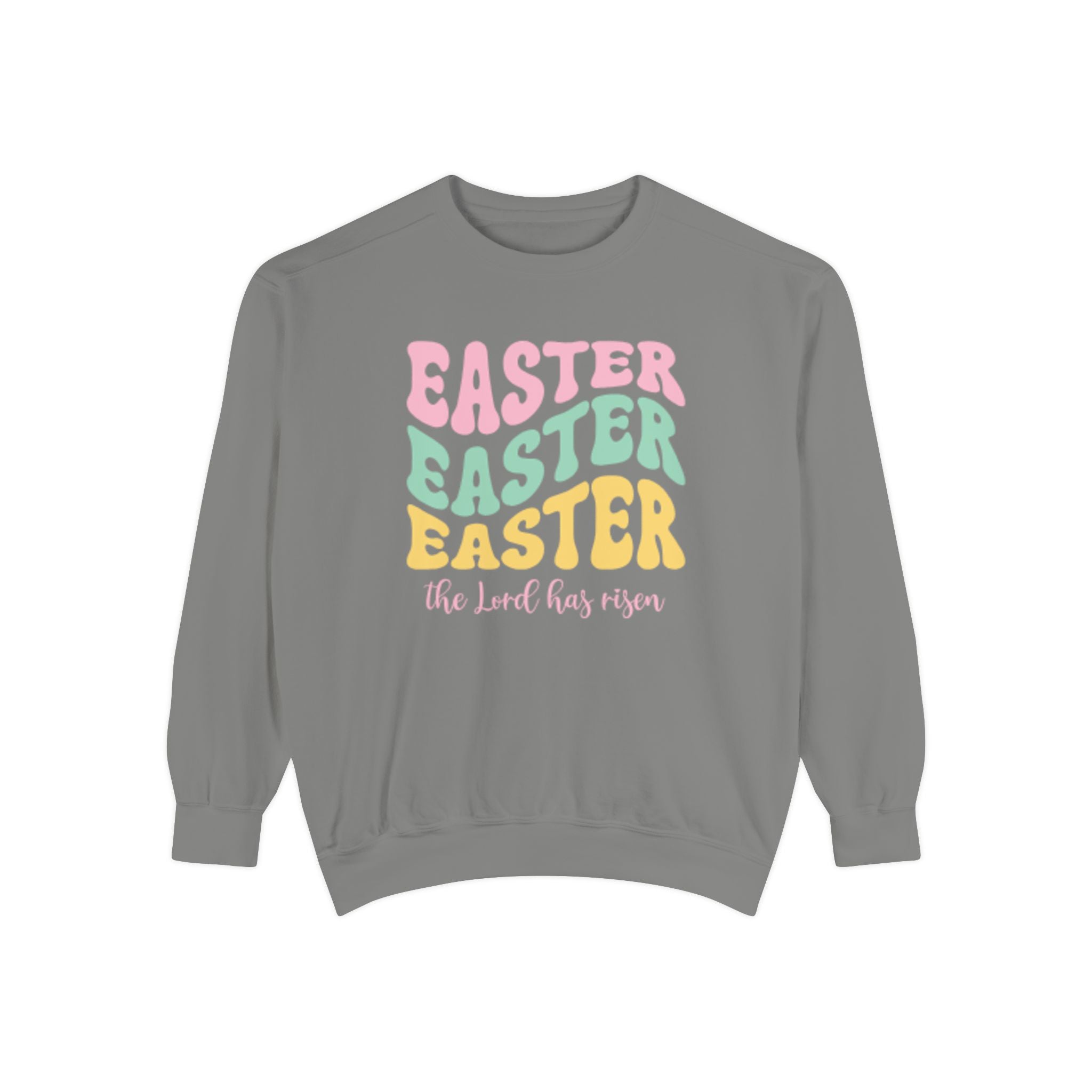 Easter Retro Graphic Sweatshirt — "Easter Easter Easter" Pastel Holiday Pullover