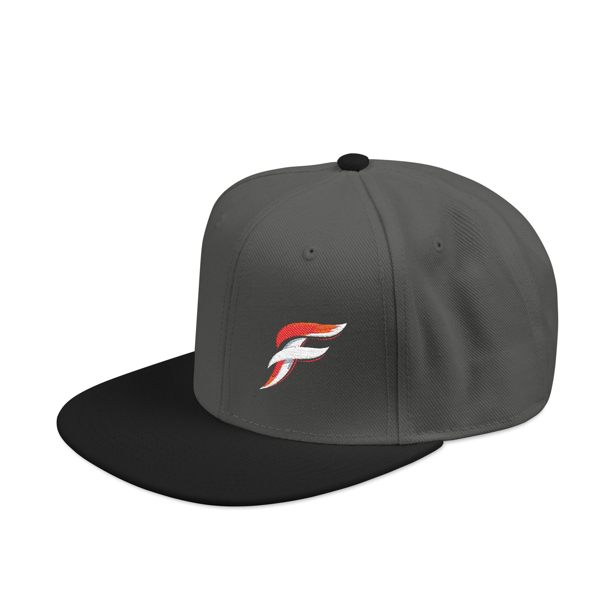 Embroidered 'F' Snapback Hat Lightweight Flat-Brim Cap