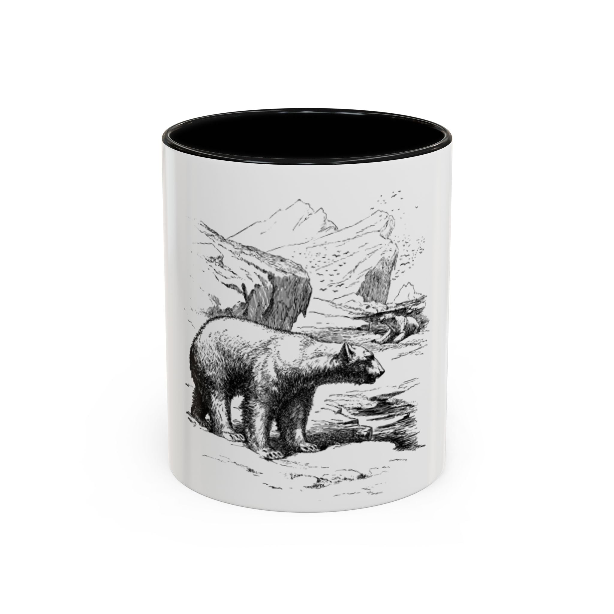 Bear Mountain Coffee Mug — Vintage Wildlife Sketch Accent Mug (11/15oz)