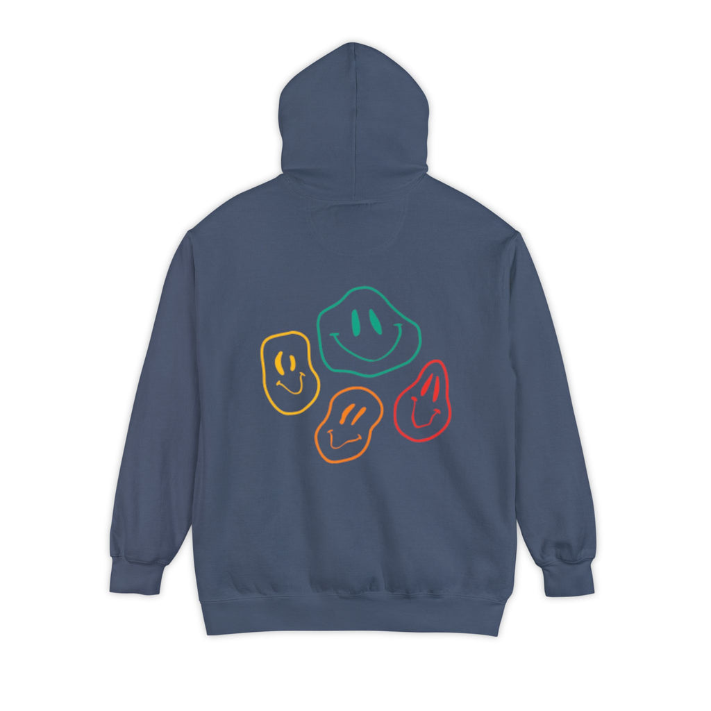 Choose Happy Hoodie — Retro Colorful Smiley Graphic Sweatshirt