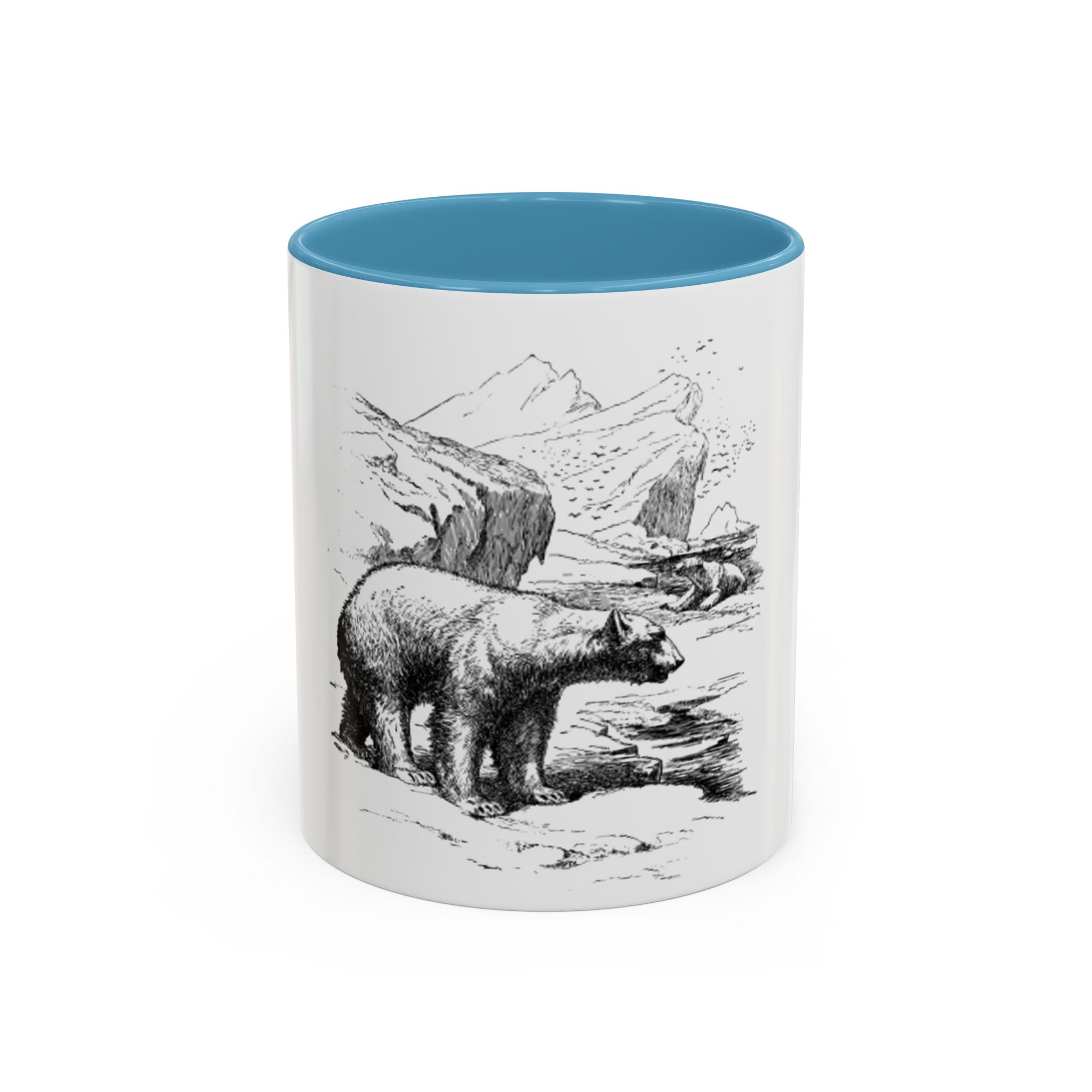 Bear Mountain Coffee Mug — Vintage Wildlife Sketch Accent Mug (11/15oz)