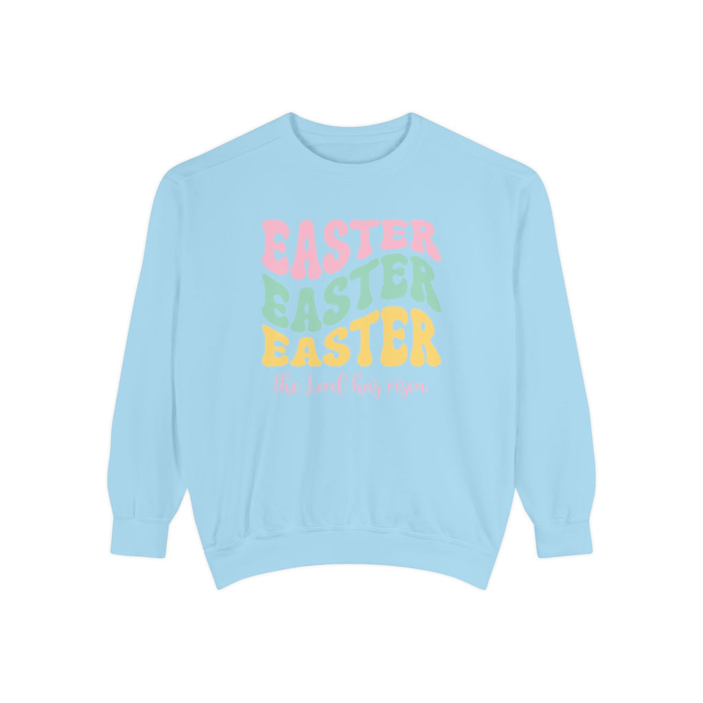Easter Retro Graphic Sweatshirt — "Easter Easter Easter" Pastel Holiday Pullover
