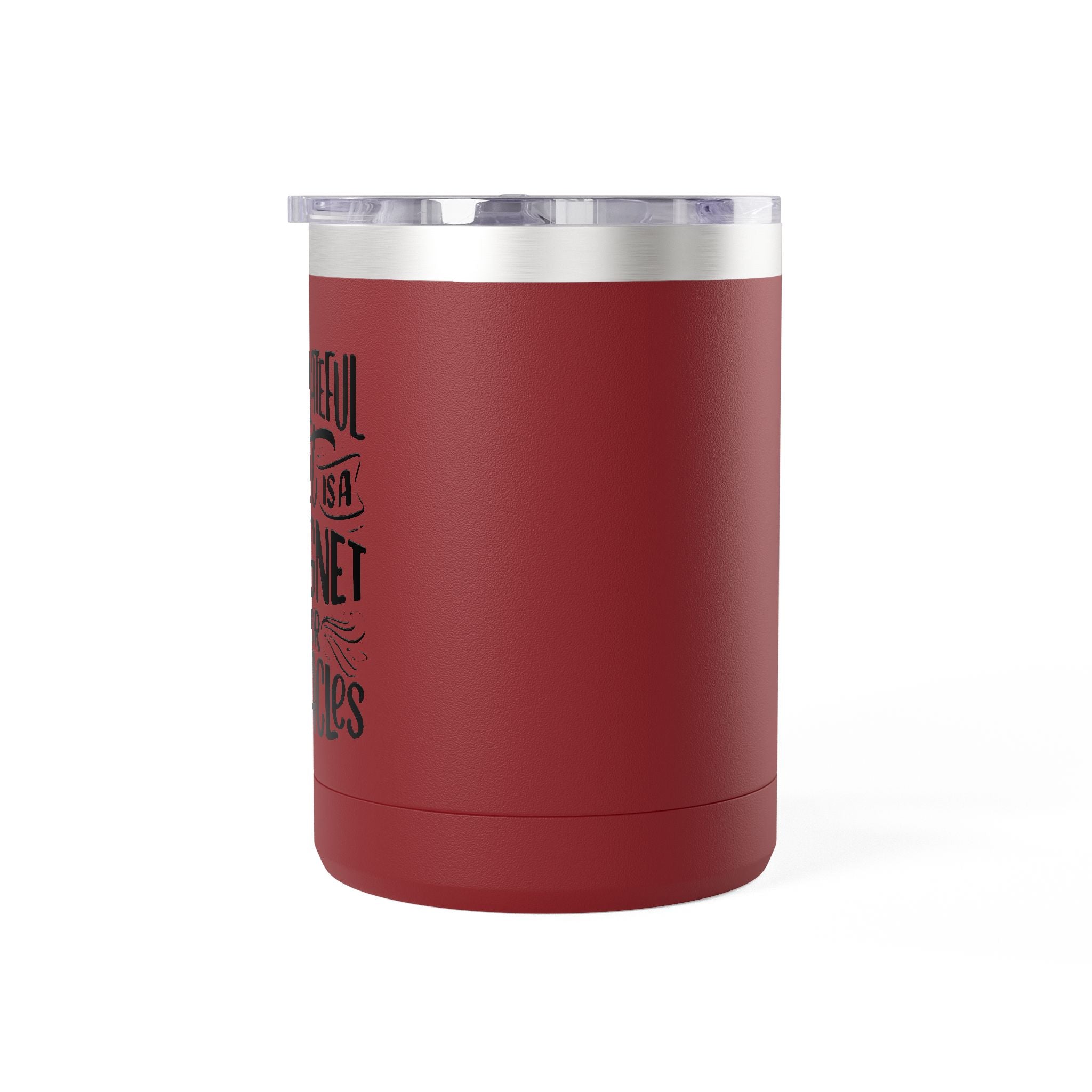 15oz Insulated Coffee Tumbler Mug — White Travel Cup with Handle