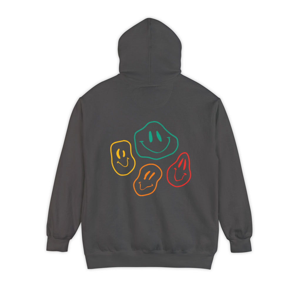 Choose Happy Hoodie — Retro Colorful Smiley Graphic Sweatshirt