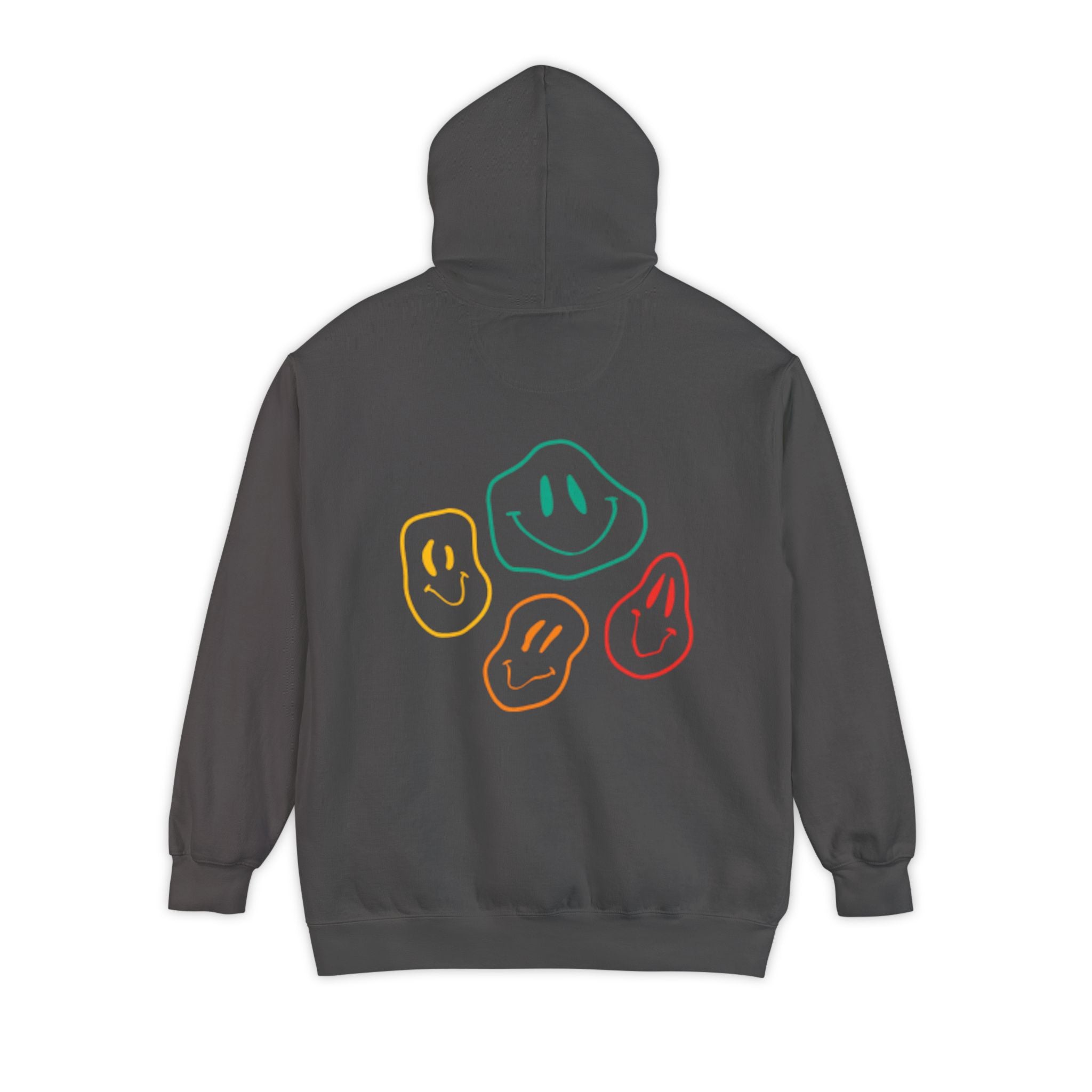Choose Happy Hoodie — Retro Colorful Smiley Graphic Sweatshirt