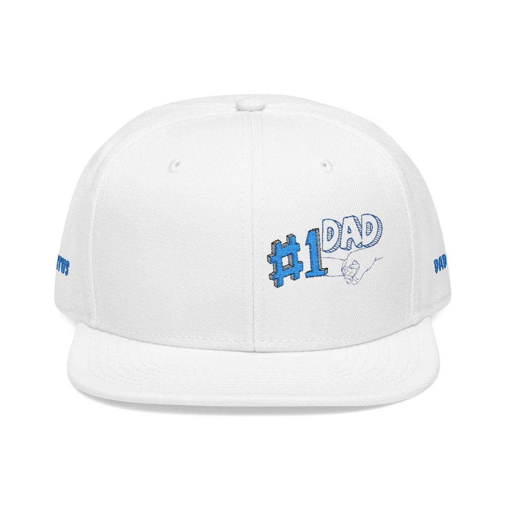 #1 Dad Embroidered Snapback Hat — Blue Accent Father’s Day Cap